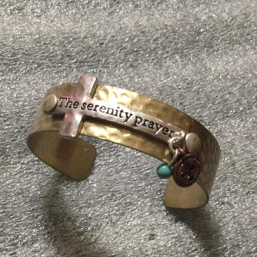 Gold and Silver Serenity Prayer Bracelet